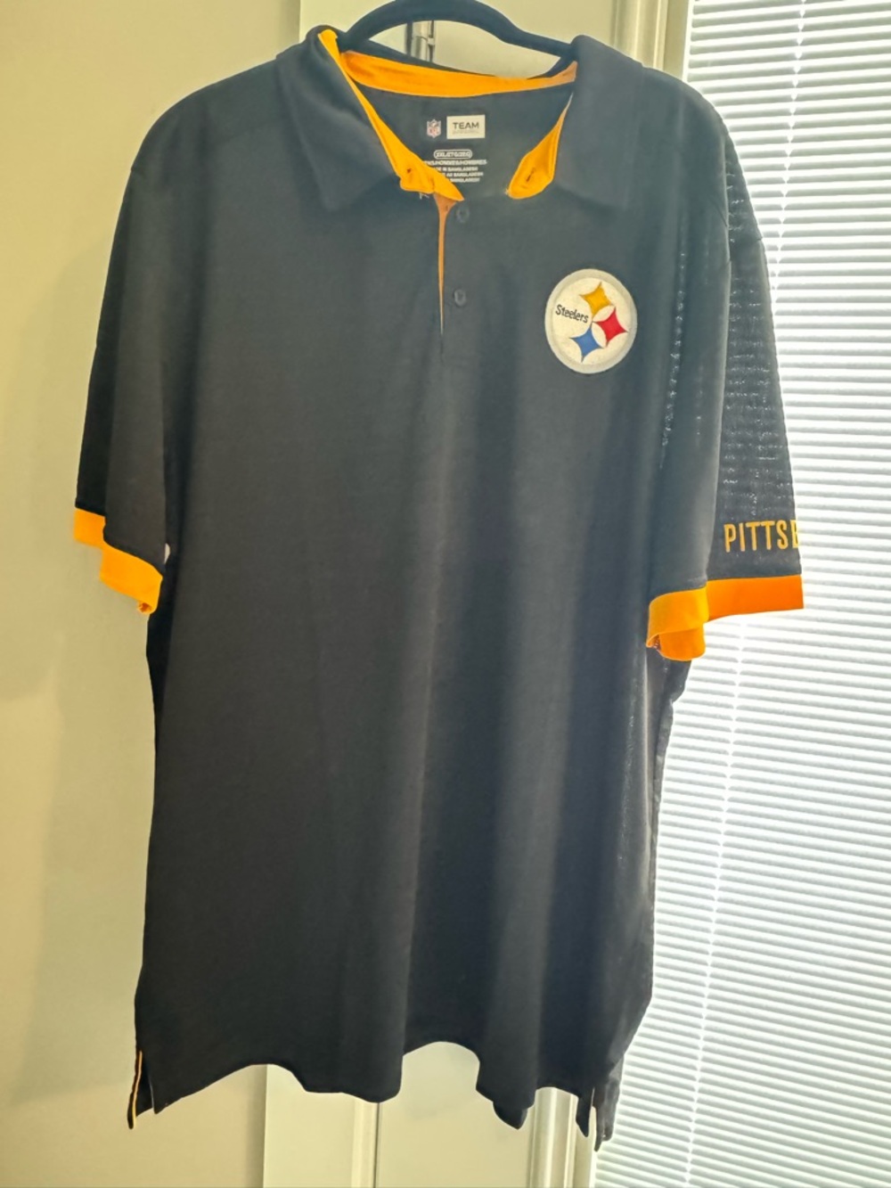 Team Apparel Black and Gold NFL Polo